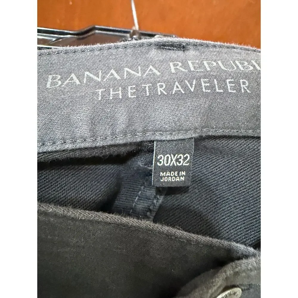 Banana Republic Traveler Slim Pants Men's 30x32 Gray Stretch 5 Pocket Chinos